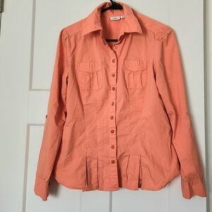 Cato - Soft Coral Button Up Blouse